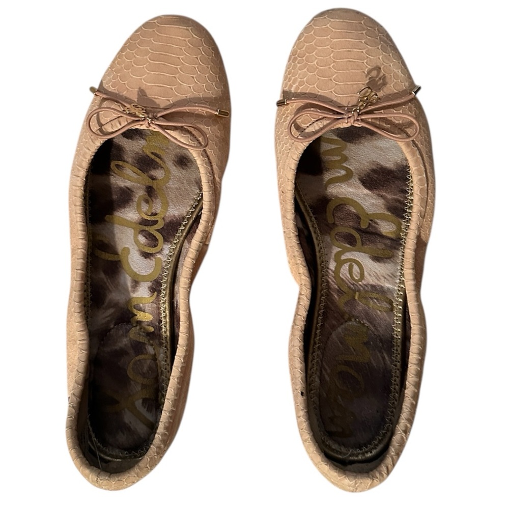 Sam Edelman Dusty Pink Leather Textured Felicia Ballet Flats